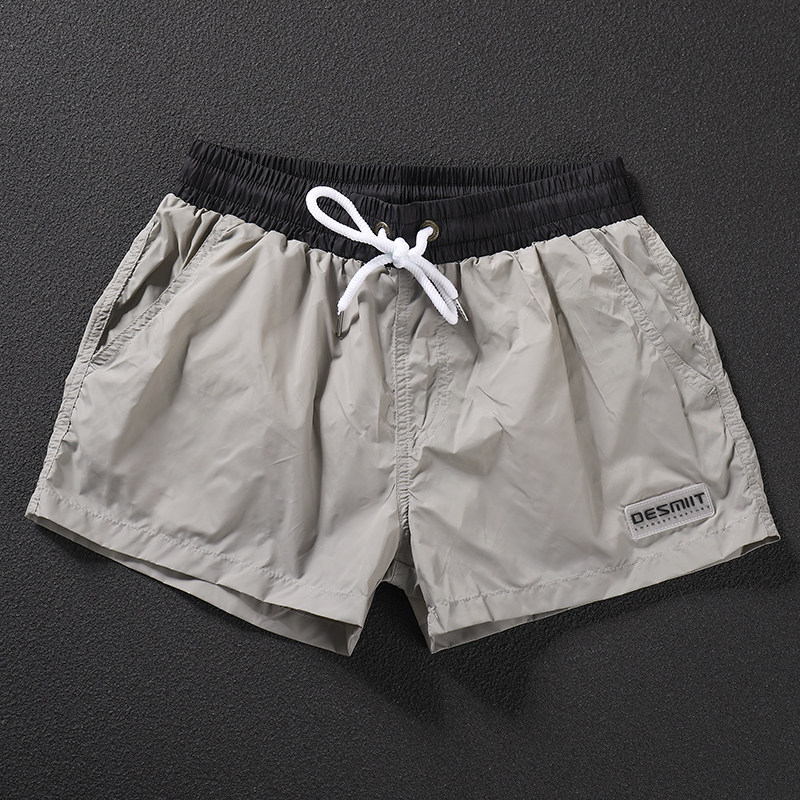 男士二分运动短裤灰色宽松跑步