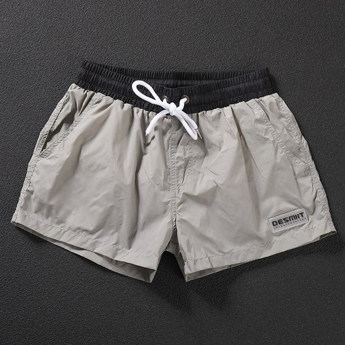 男士二分运动短裤灰色宽松跑步