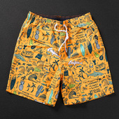 素男士 沙滩裤 海滩裤 东南亚五分短裤 透气 度假三亚风格 盖浪夏日元