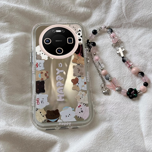 适用华为Mate80手机壳新款卡通创意猫咪小狗80Pro网红硅胶保护套Mate80Pro全包防摔外壳时尚带挂绳