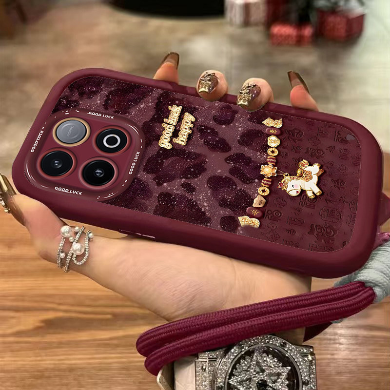 适用荣耀Power2手机壳新款卡通Power创意时尚荣耀WINRT豹纹小马硅胶保护套GTPro全包防摔外壳GT带挂绳