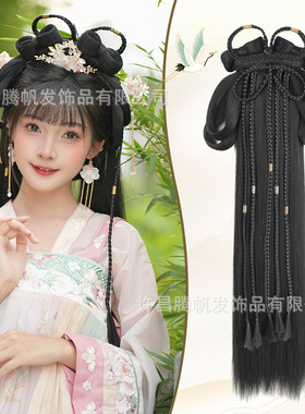 汉服头饰女一体式懒人发箍全头套古风明制日常假发包盘发古装发饰