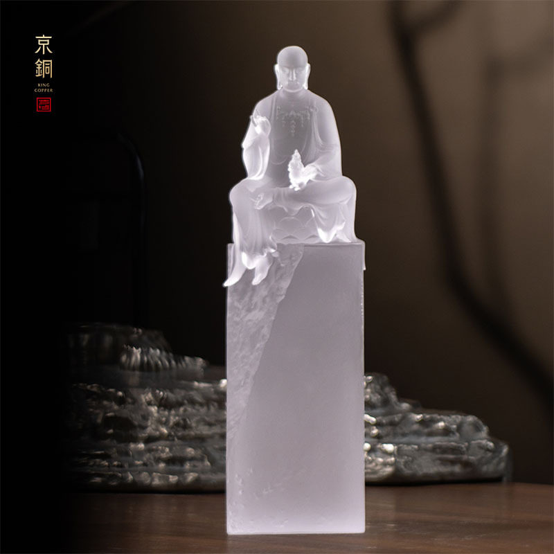 京铜琉璃地藏王佛像坐像供奉摆件