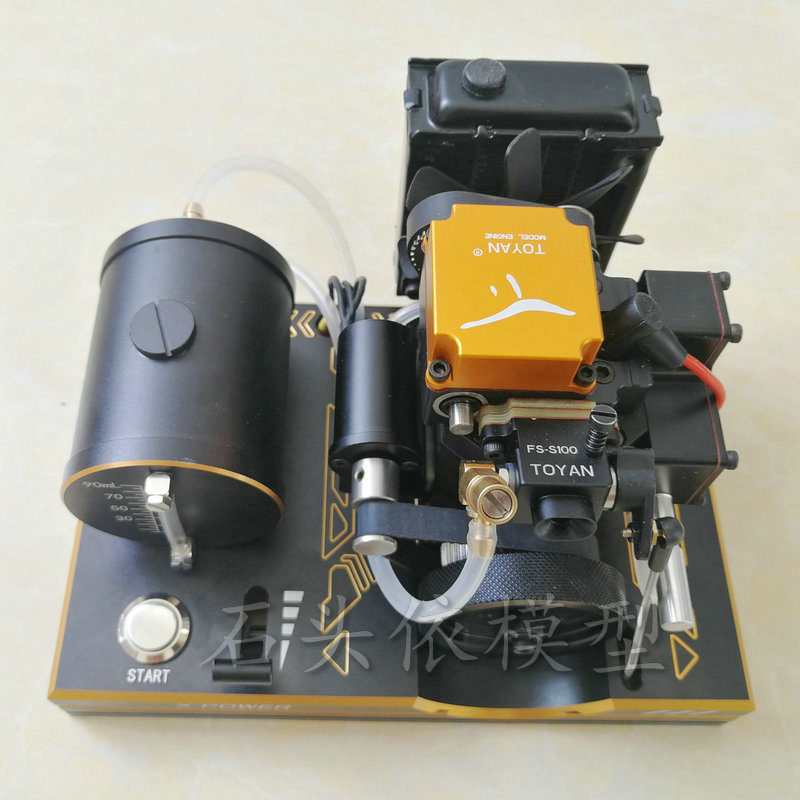 TOYAN拓阳四冲程甲醇发动机模型燃油一体水泵水冷散热汽油发动机