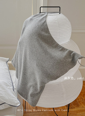 吊带背心女灰色修身显瘦自带胸垫收副乳打底内搭修身显瘦上衣