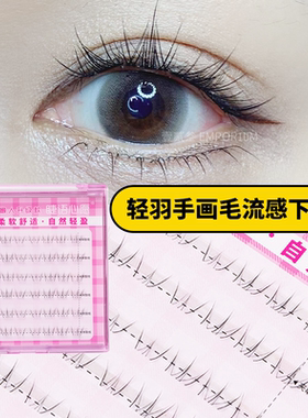 分段仿手画LL10轻羽下眼睫毛女仿真仙子毛流感假睫毛新手淡妆素颜