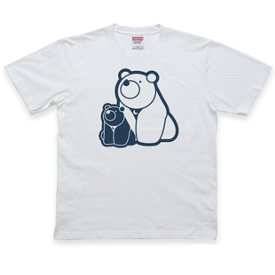 大熊小熊爱青春流行印花熊熊宽松大码纯棉春夏装打底圆领短袖T恤