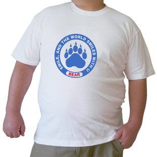 bear熊熊大码春夏装圆领短袖宽松打底衫情侣装个性T恤熊爪北极熊