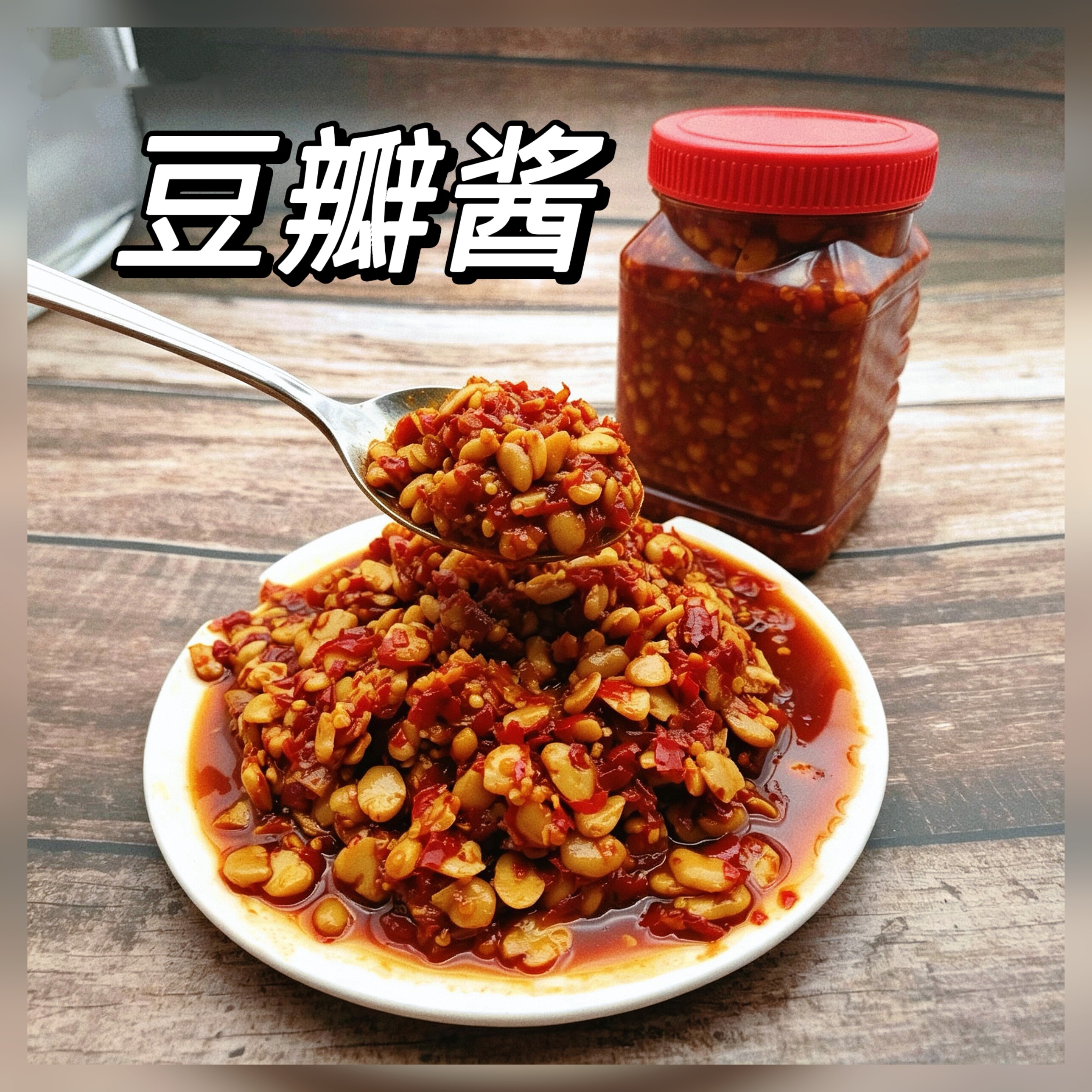 湖北监利公安石首尺八豌豆酱豆瓣酱辣椒酱 辣酱下饭菜包邮860g