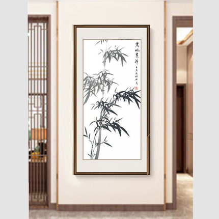 郑板桥竹子挂画书法竹石图书画书房客厅纯手绘字画支持定制横竖幅