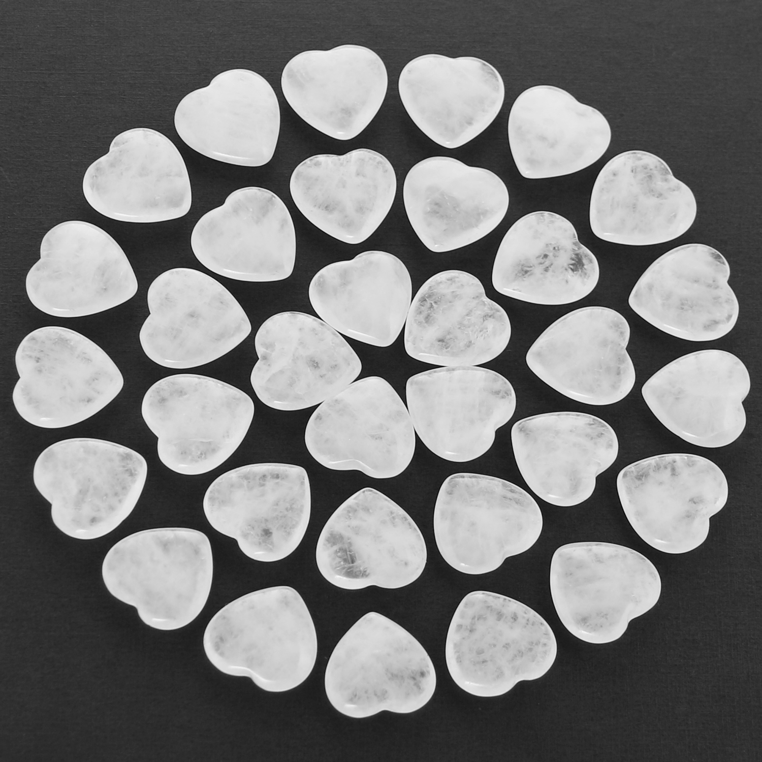 天然白晶爱心摆件20mm小号