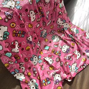 尾货便宜清！玫粉色凯蒂猫单面法兰绒床单冬季保暖睡单