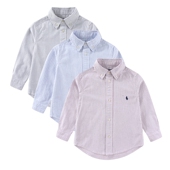 RL006男女童牛津纺纯棉多色条小马衬衣儿童衬衫 春秋中大童