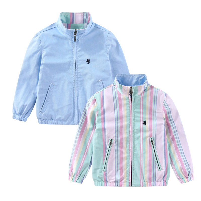 战马童装002男女童春秋厚款双面休闲夹克外套
