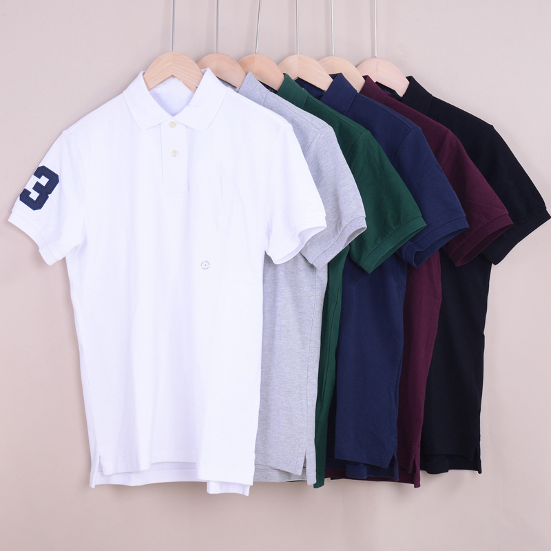 RL092男装短袖 大珠地棉 夏装新款经典翻领