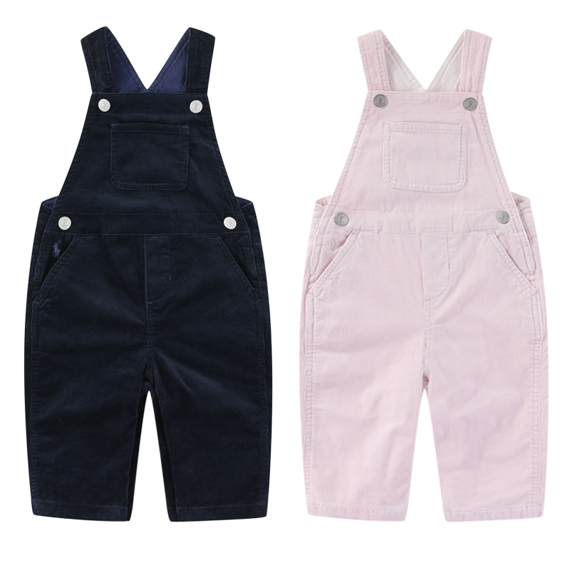 RL小马006婴童婴儿双层背带裤婴儿长裤条绒灯芯绒长裤