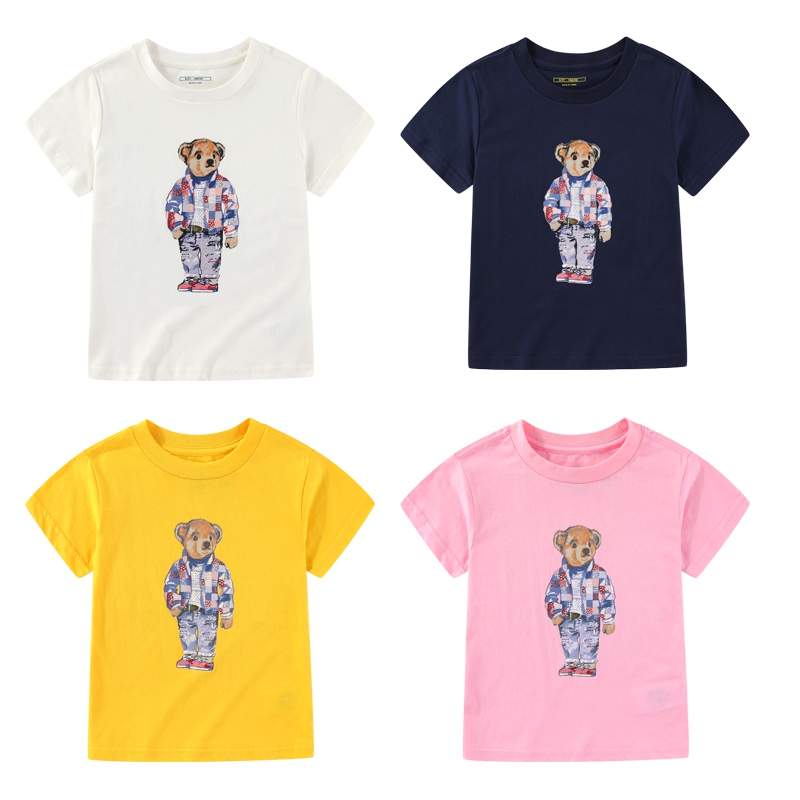 Rl086男女童中大童短袖圆领T恤 小熊系列纯棉夏装