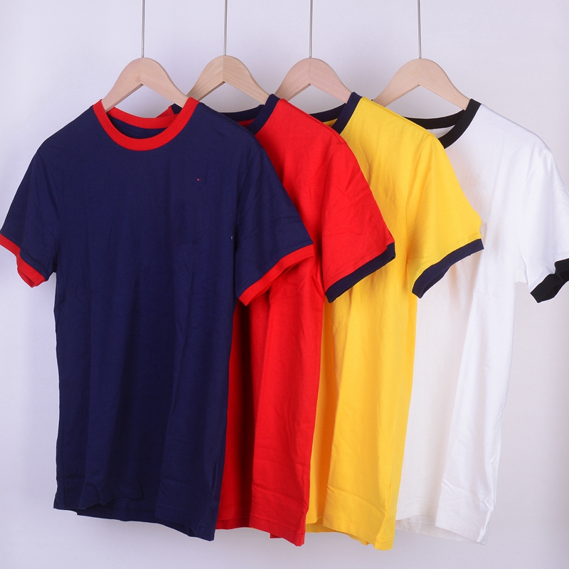 RL022男装短袖休闲撞色吸汗青春 大薄款夏装新款