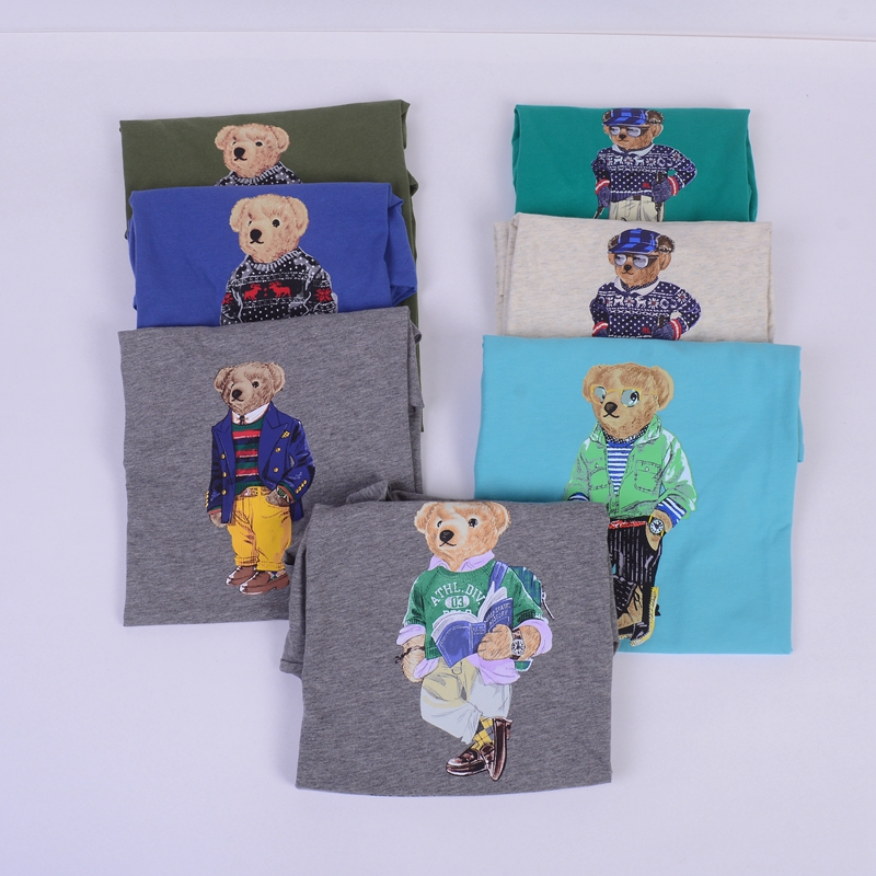 RL010男装短袖小熊印花体恤衫 薄款夏装新款