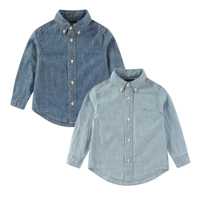 男女童RL047春夏薄款彩马天丝牛仔休闲衬衣 可亲子