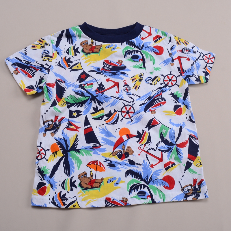 RL028男童中大童短袖T恤 圆领 成人有同花色可亲子