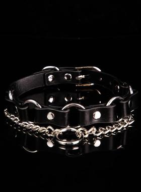 puppy项圈pu材质皮带朋克choker颈带K9饰品男女m脖圈情侣定制刻字