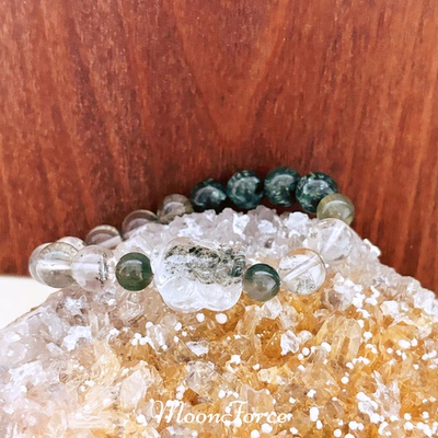 【搞事业的绿貔】天然绿幽灵貔貅绿发晶绿龙晶水晶手串木系男女款