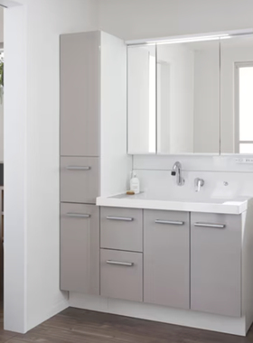 日本直邮LIXIL骊住Piara系列宽1.2m浴室柜组合侧边储物梳妆台套装