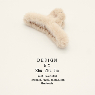 毛绒抓夹发夹后脑勺新款 大号夹子丸子头韩国优雅气质鲨鱼夹女网红