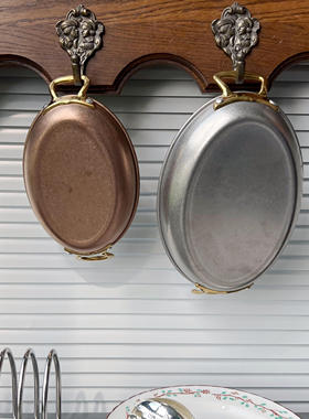 LIVINGBANK不锈钢复古双耳蛋形早餐盘韩系INS餐桌摆拍小吃甜点盘