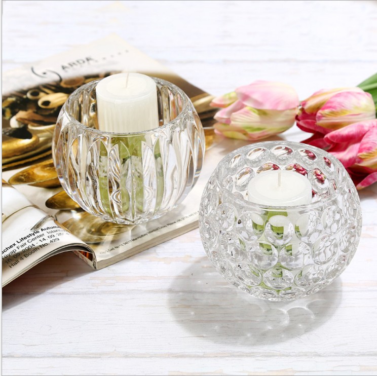 透明玻璃花盘绿罗水培植物养花瓶客厅盆栽水养器玻璃烛台现货包邮