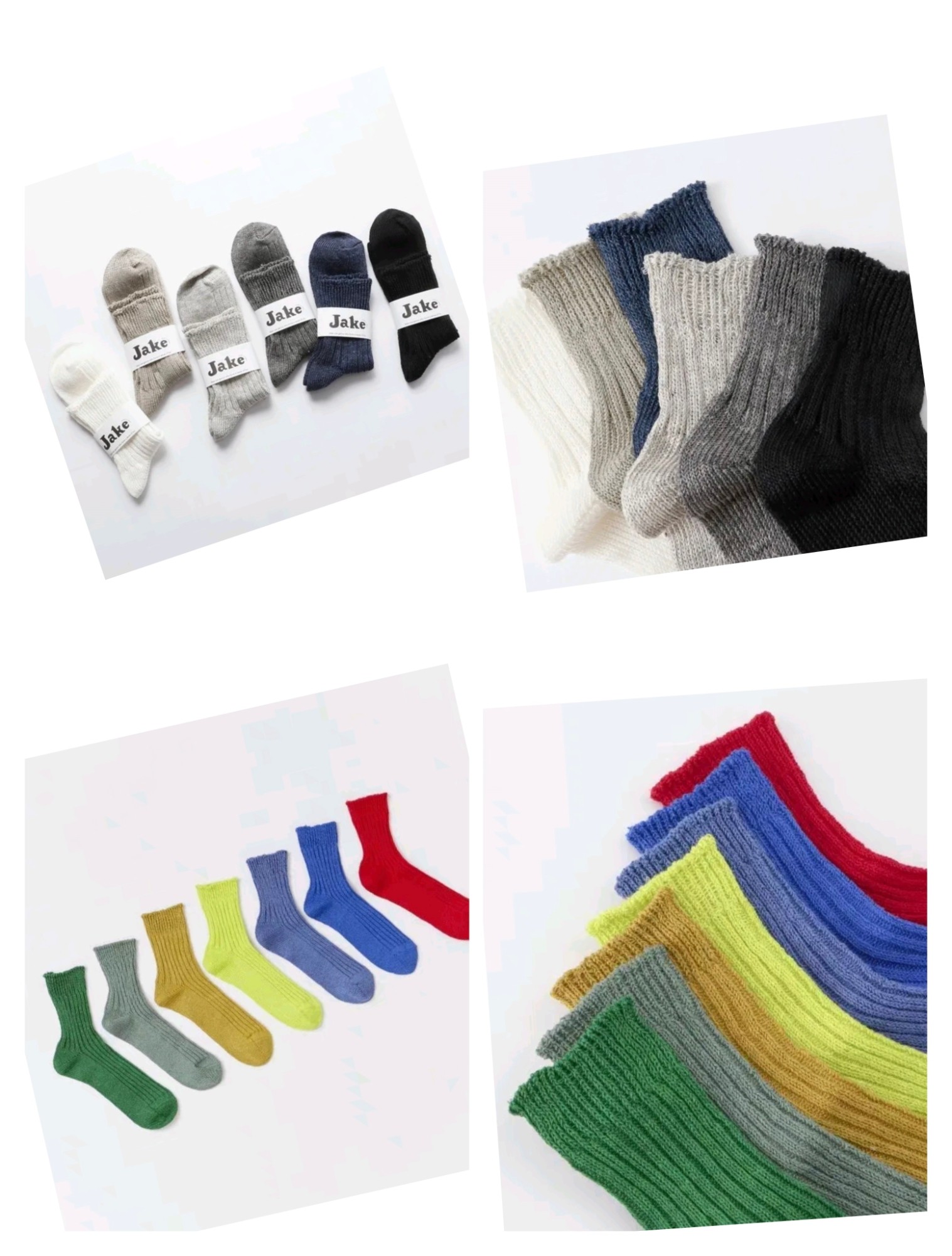 现货 french bull jake日本制 男款中帮纯色亚麻薄款初夏中筒袜子