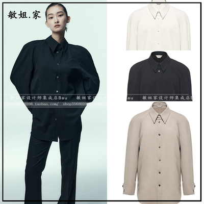 敏姐26春韩国设计师品牌jaybaek新款3月单排扣不对称长袖衬衫