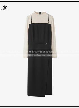 敏姐26春韩国设计师品牌DEWL新款4月针织配色拼接连衣裙