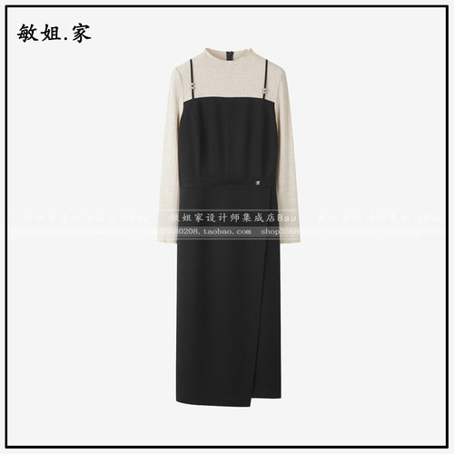 敏姐26春韩国设计师品牌DEWL新款4月针织配色拼接连衣裙