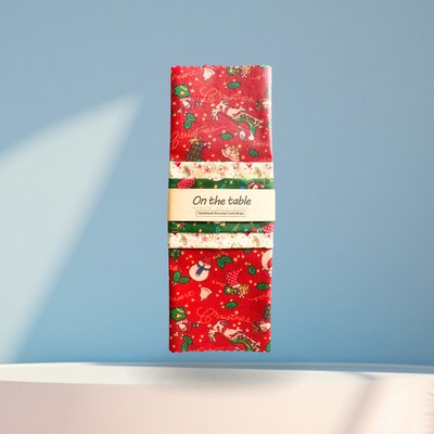 可循环使用，蜂蜡布套装—25圣诞节，蜂蜡保鲜布，beeswax wraps