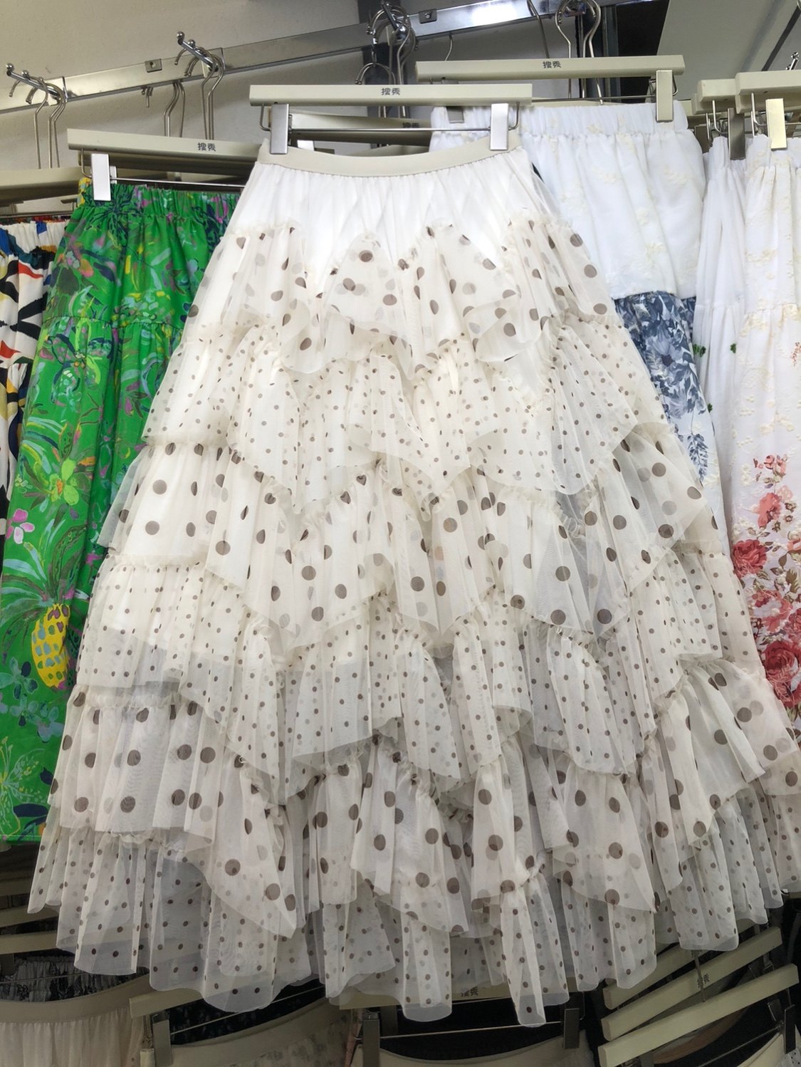 2026春季大摆层次感印花波点网纱半身裙高腰蓬蓬A字裙蛋糕裙长裙,女装/女士精品,半身裙,淘宝优惠券,粉丝福利购,淘宝优惠卷