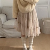 十三行宽松高腰不规则显瘦百搭波点网纱半身裙 韩版 2026年春季 新款