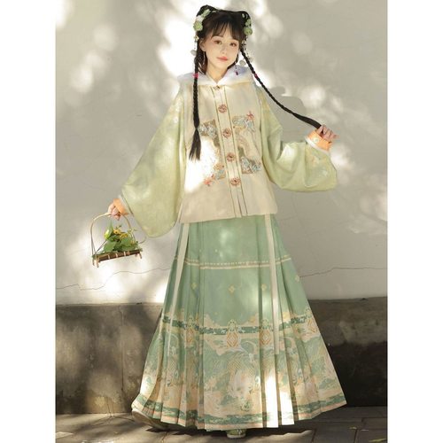 原创汉服女【遇珑欢】新款明制马面裙方领比甲冬季加厚日常秋冬款