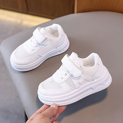 夏季男宝宝鞋子儿童板鞋女童小白鞋软底透气小童运动鞋网鞋幼儿园