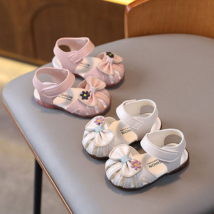 1到3岁夏季女宝宝鞋子女童小童包头凉鞋公主鞋防滑软底婴儿学步鞋