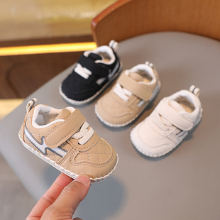春秋0-1岁男宝宝鞋子软底婴儿学步鞋3-6到12个月步前鞋女童不掉鞋