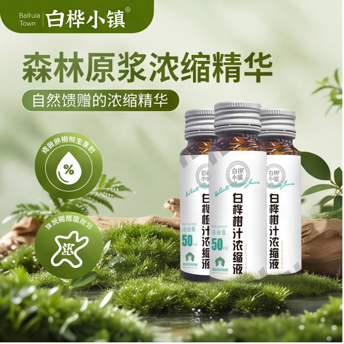 新鲜直发白桦树汁原液50ml*16