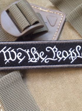 WE THE PEOPLE军事战术3D刺绣魔术贴臂章徽章军迷贴黑色