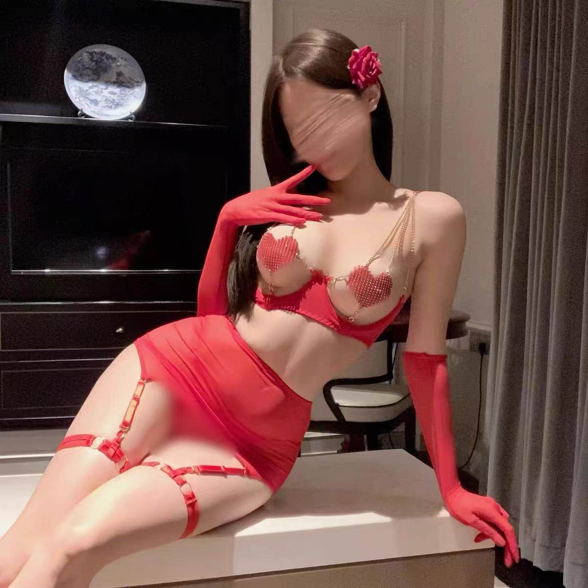 欲见*失控爱心网钻链条性感内衣女套装qqny大胆镂空透视镂空套装