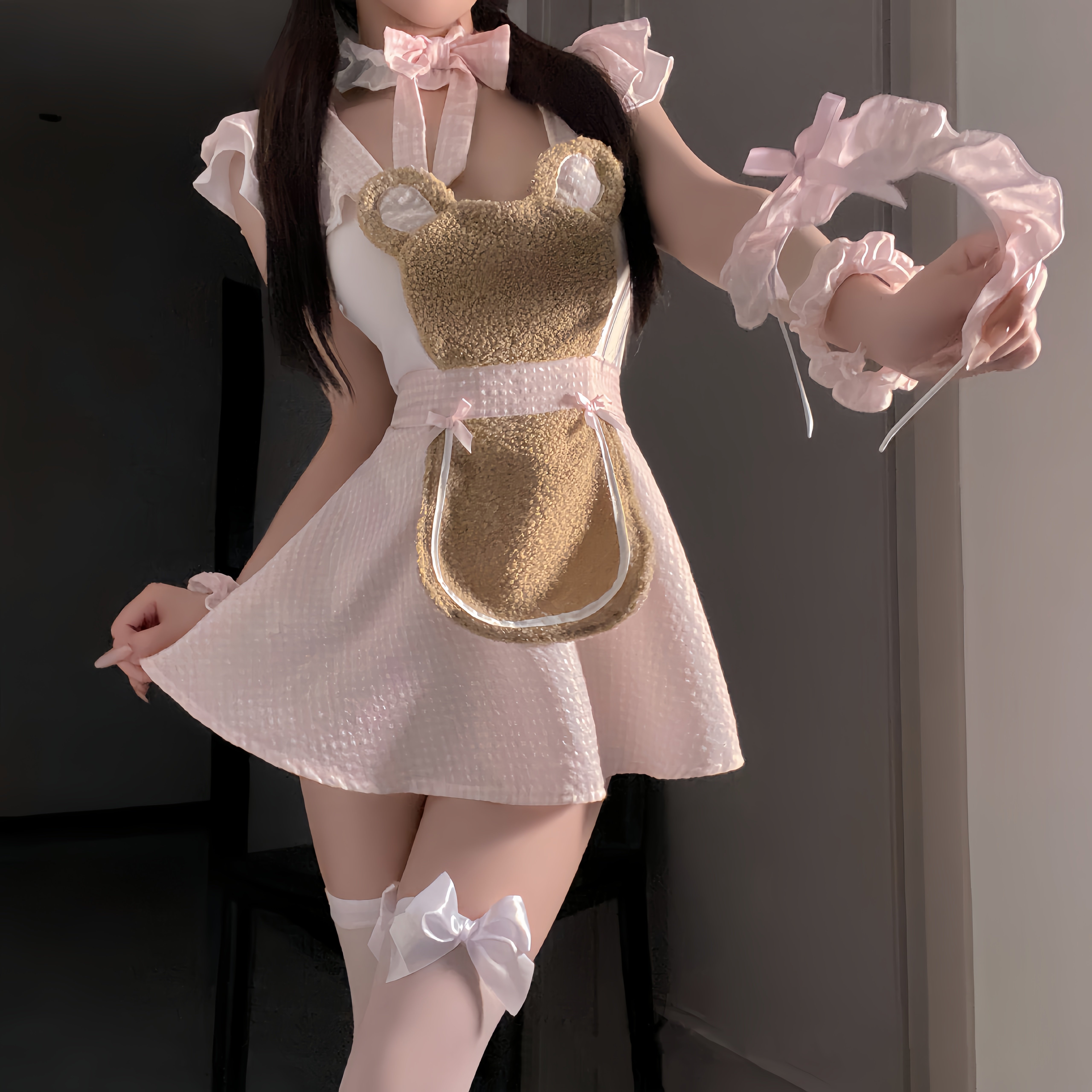 小熊厨娘cos性感开档女仆制服