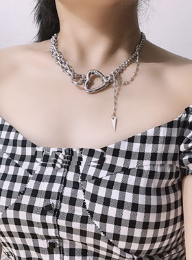 小众设计感爱心粗链条女ins街头