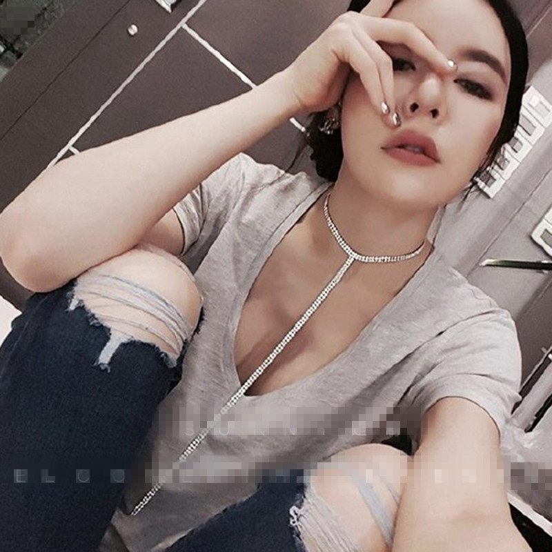 欧美潮人T形性感超闪满钻颈链宴华奢华长款项链项圈锁骨链女在类目 饰品/流行首饰/时尚饰品新, 项链中 - 来自Buy2taobao.com提供专业的淘宝代购服务