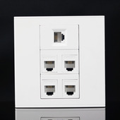 86型5口免打电话插座面板 5位电话开关插座五口电话面板语音插座