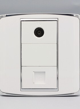 86型电脑电视插座面板1个免打网络网线口加1个TV有线电视墙壁插座